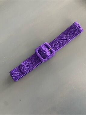 Purple Woven Belt with Covered Buckle